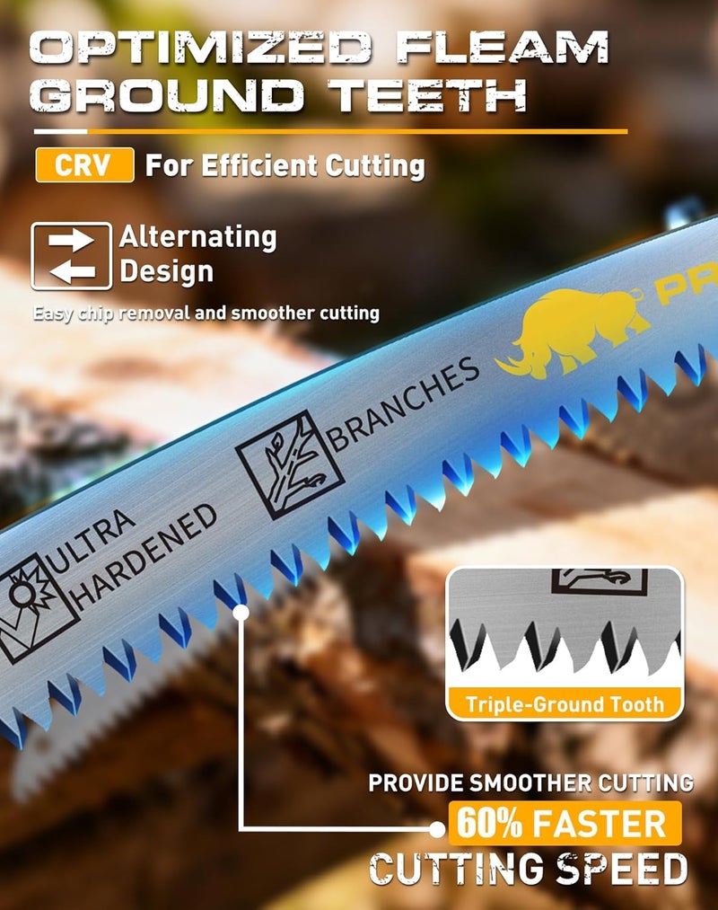 PRETEC Japanese Teeth Reciprocating Saw Blades 12 Inch, Arc Edge Wood Pruning Reciprocating Saw Blades 6TPI Tree Trimming, Wood Cutting, Cr-V Reciprocal Saw Blades Better Wear Resistance, (5 Pack) - Image 3